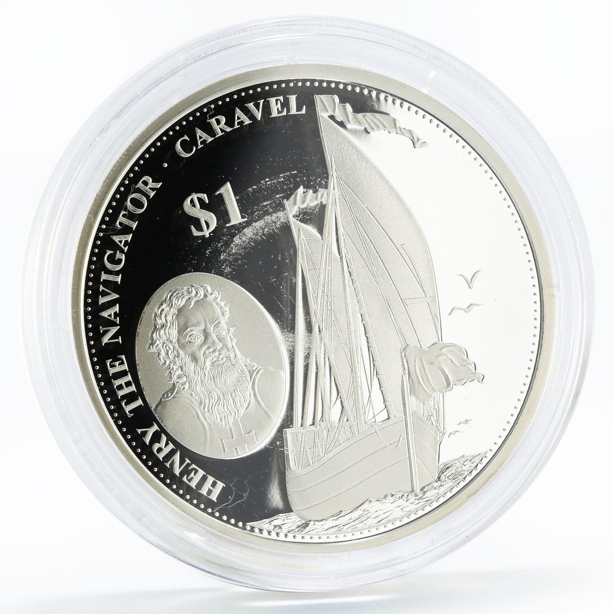 Solomon Islands 1 dollars Henry the Navigator series Caravel silver coin 2018