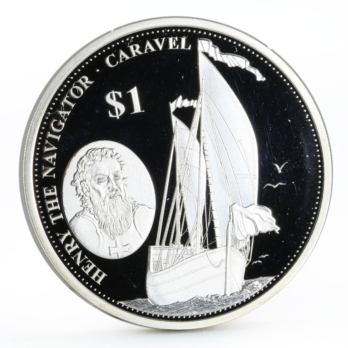 Solomon Islands 1 dollars Henry the Navigator series Caravel silver coin 2018