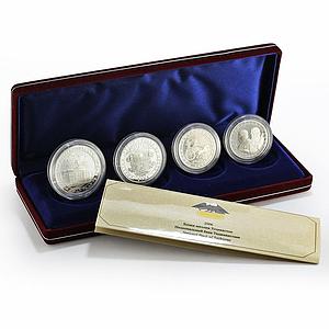 Tajikistan set of 4 coins 15th Anniversary of Independence silver coins 2006