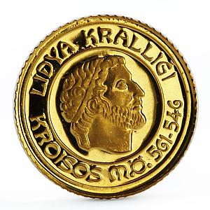 Turkey 1000000 lira Lydian Empire series King Coesus gold coin 1997
