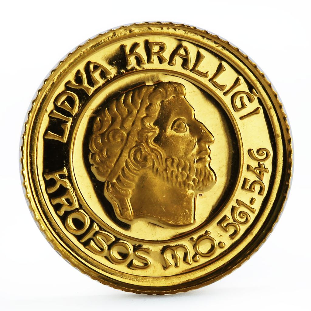 Turkey 1000000 lira Lydian Empire series King Coesus gold coin 1997