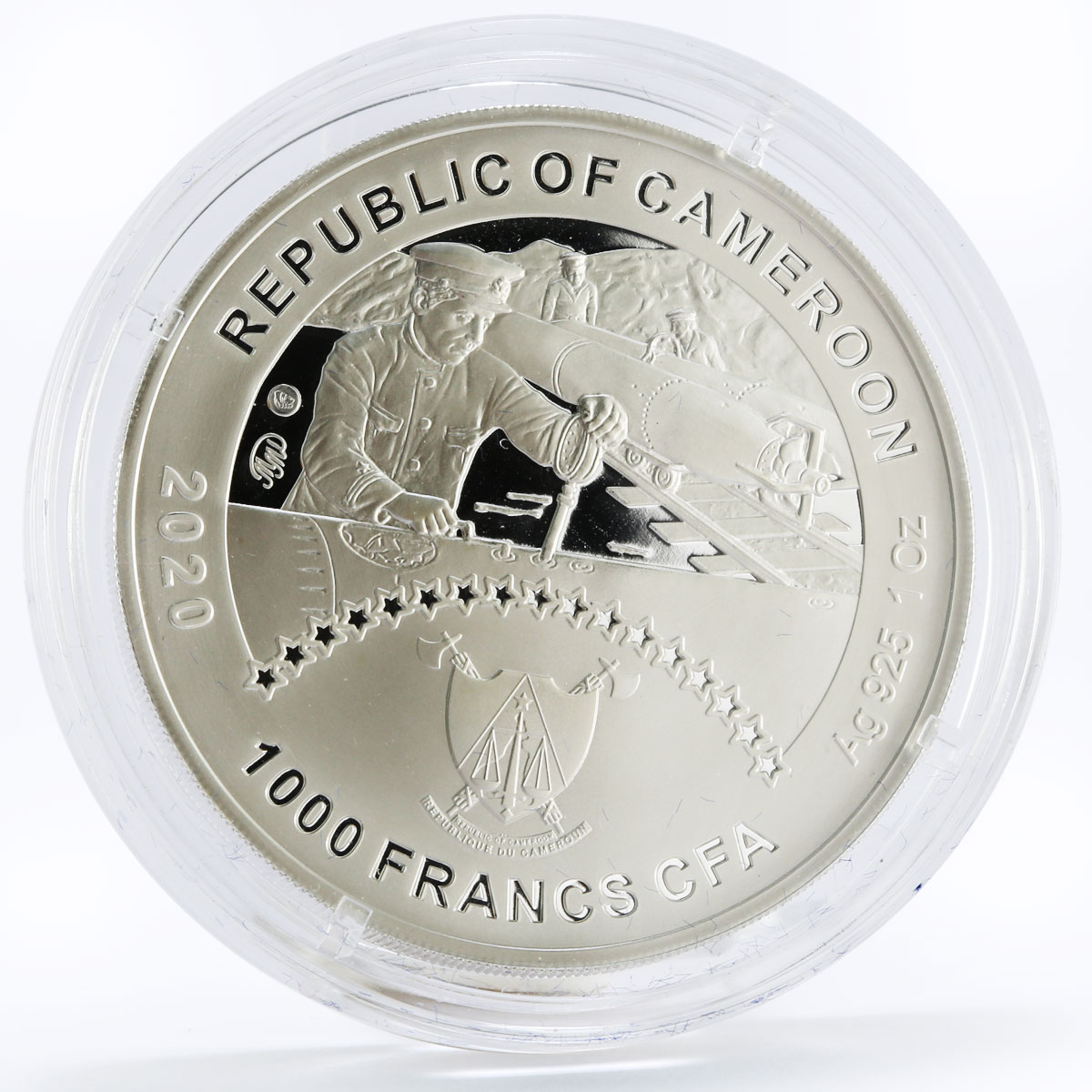 Cameroon 1000 francs Weapon of Victory series D-3 Ship colored silver coin 2020
