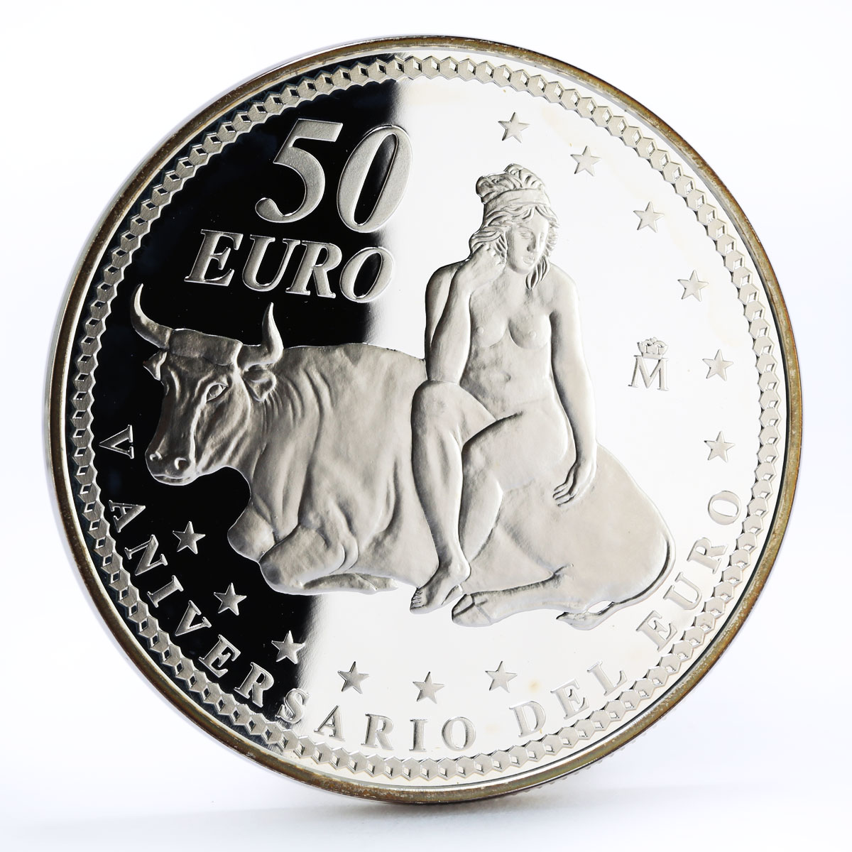 Spain 50 euro 5th Anniversary of the Euro proof silver coin 2007