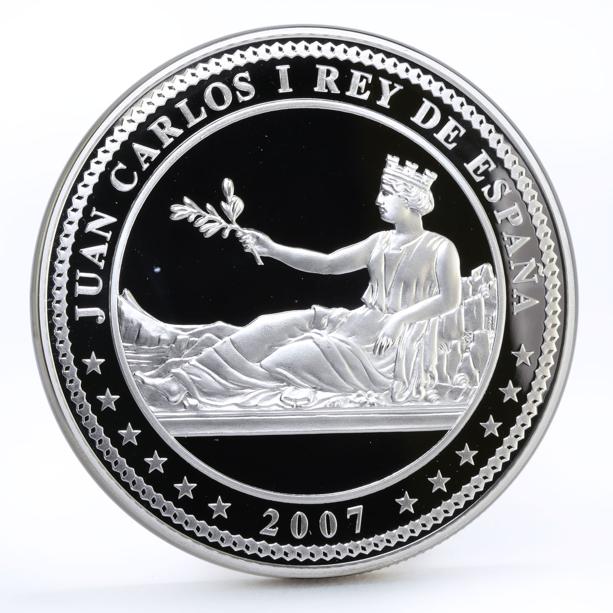 Spain 50 euro 5th Anniversary of the Euro proof silver coin 2007