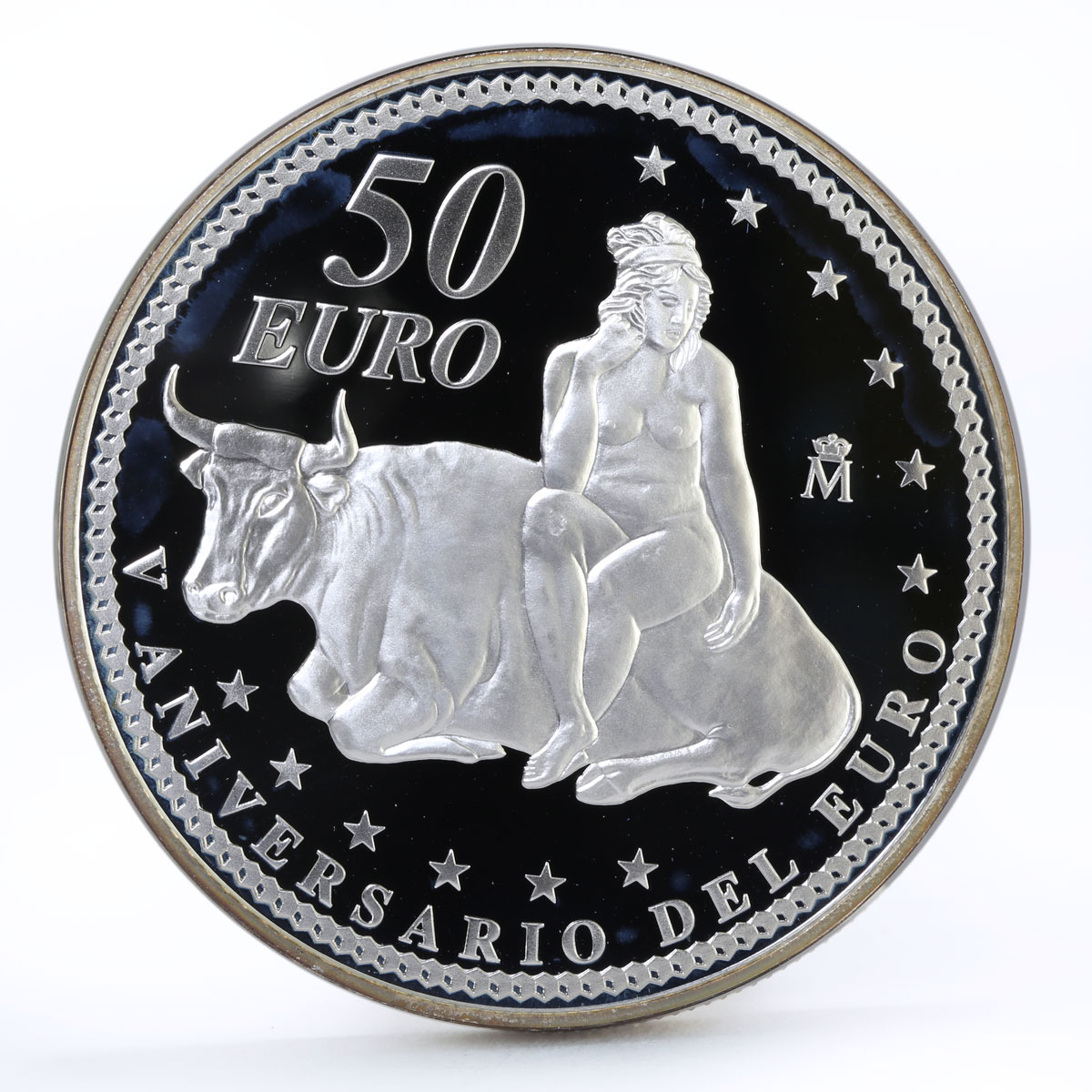 Spain 50 euro 5th Anniversary of the Euro proof silver coin 2007