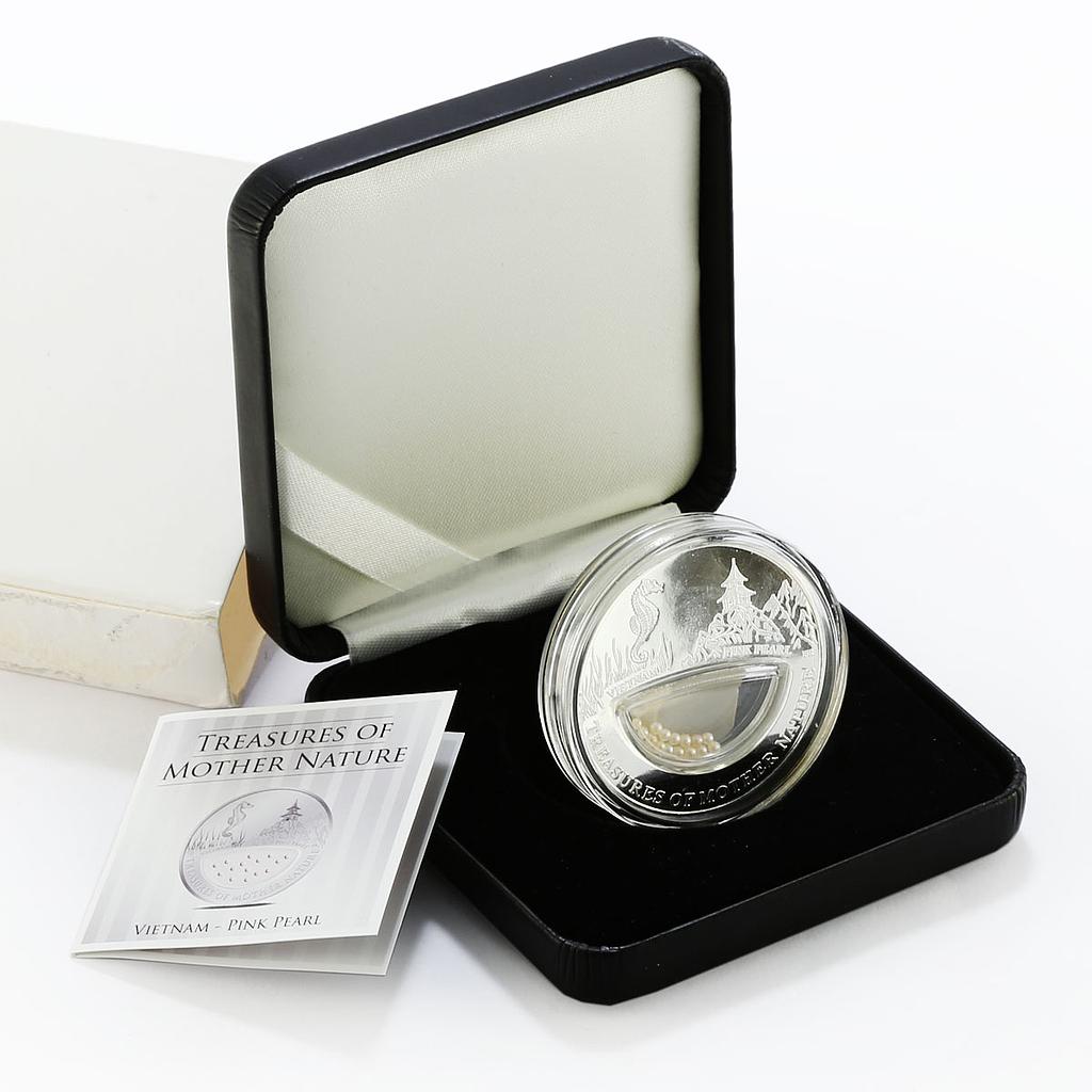 Fiji 1 dollar Treasures of Mother Nature Vietnam Pink Pearl silver coin 2012