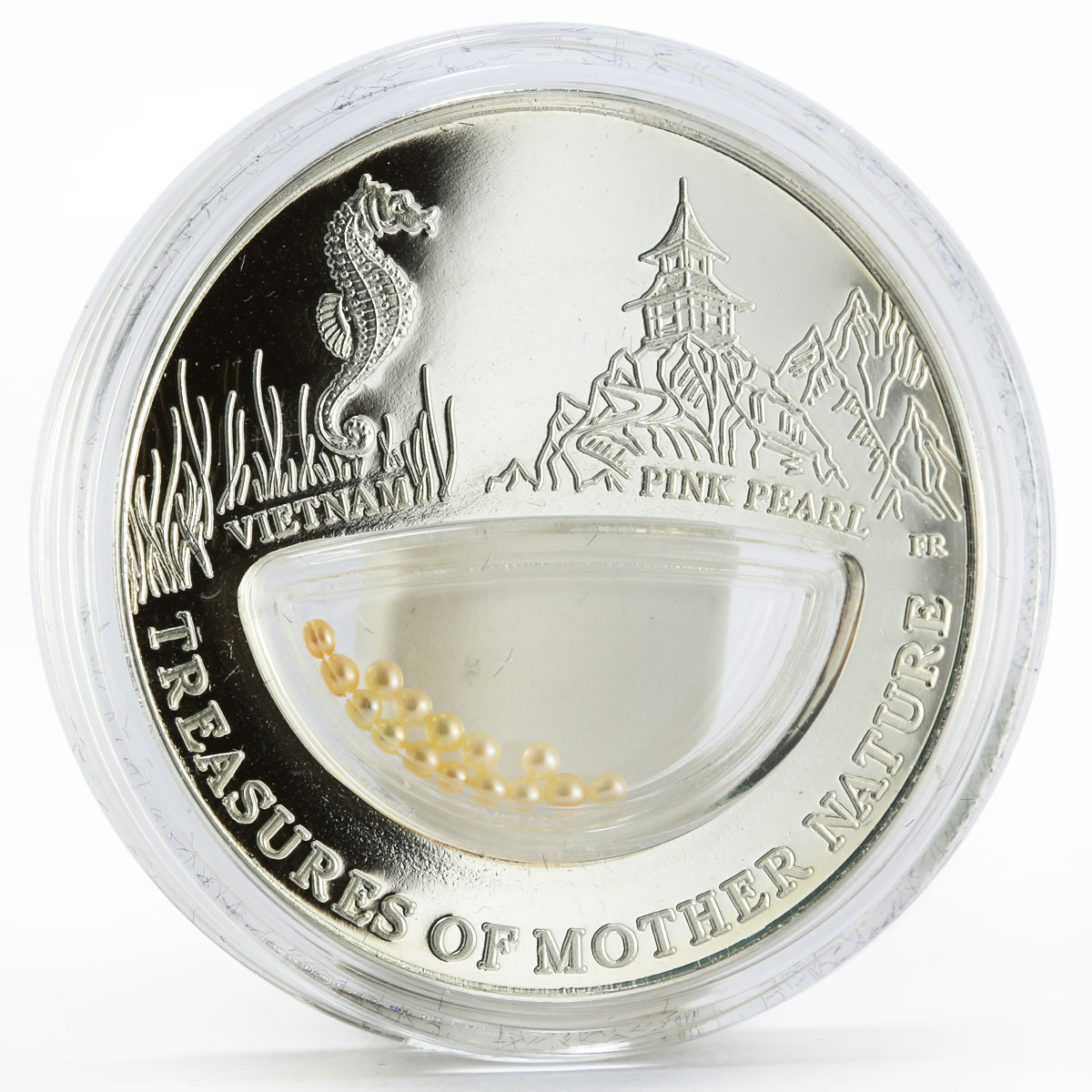 Fiji 1 dollar Treasures of Mother Nature Vietnam Pink Pearl silver coin 2012
