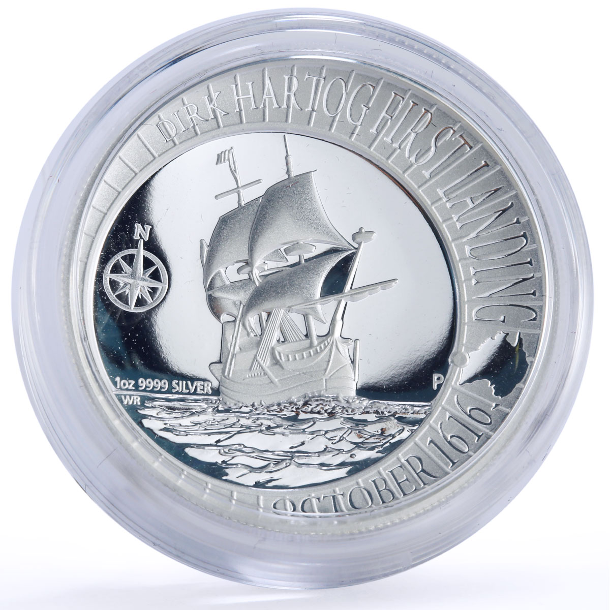 Australia 1 dollar Seafaring Landing Dirk Hartog Ship Clipper silver coin 2016
