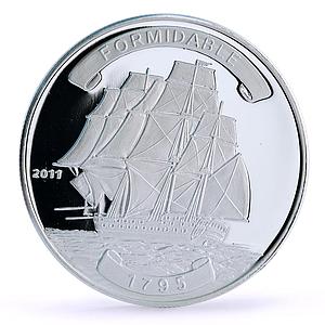 Ivory Coast 1000 francs Seafaring Formidable Ship Clipper proof silver coin 2011