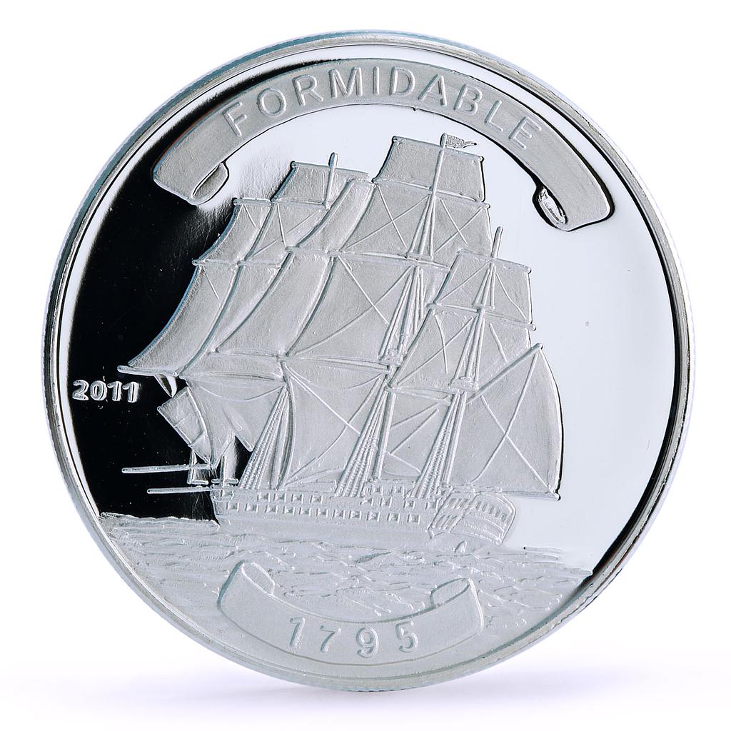 Ivory Coast 1000 francs Seafaring Formidable Ship Clipper proof silver coin 2011