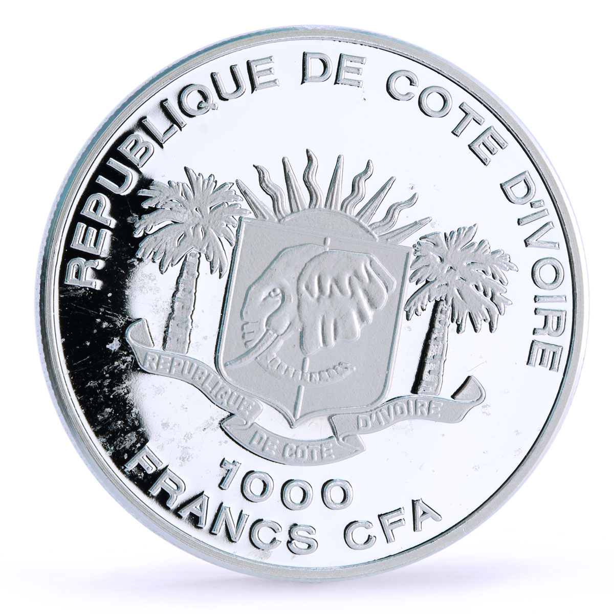 Ivory Coast 1000 francs Seafaring Formidable Ship Clipper proof silver coin 2011