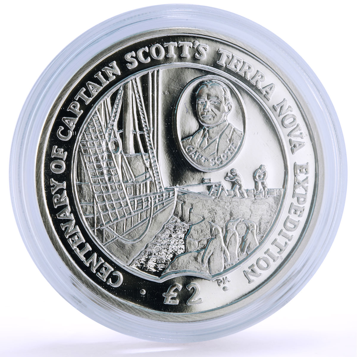 British Antarctic 2 pounds Scott's Terra Nova Expedition Ship silver coin 2012