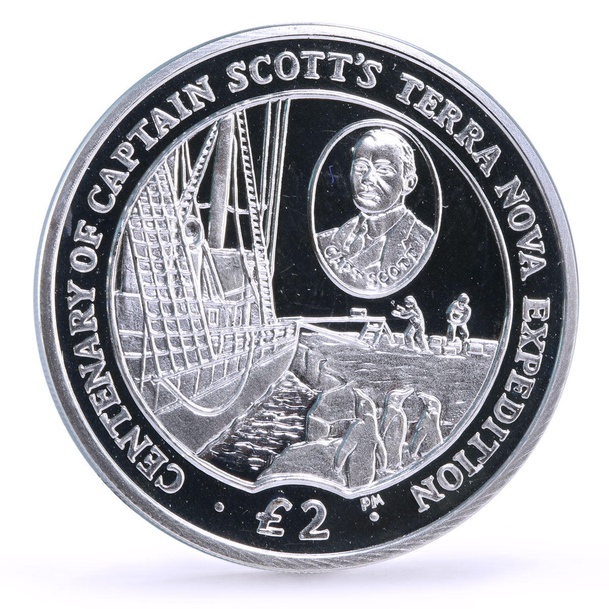British Antarctic 2 pounds Scott's Terra Nova Expedition Ship silver coin 2012