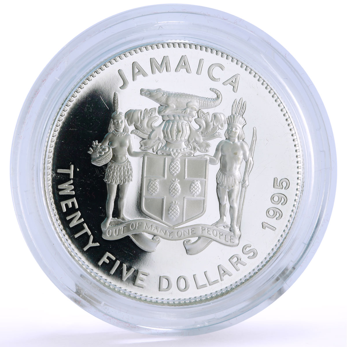 Jamaica 25 dollars 25th Anniversary Caribbean Development Bank silver coin 1995