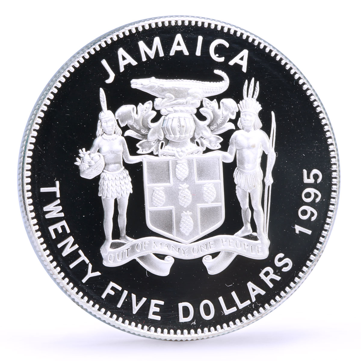 Jamaica 25 dollars 25th Anniversary Caribbean Development Bank silver coin 1995