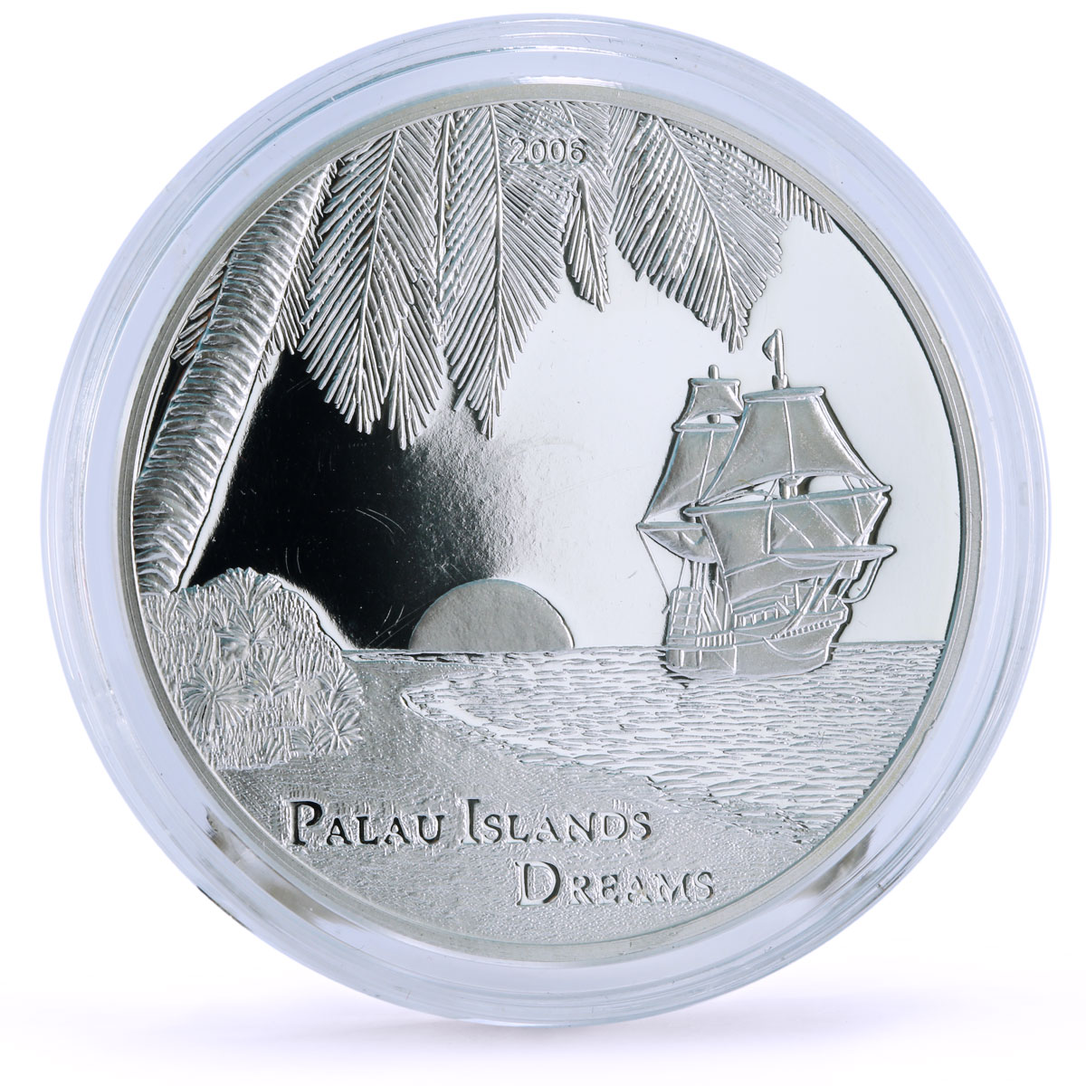 Palau 5 dollars Seafaring Ship Clipper Dreams Islands proof silver coin 2006
