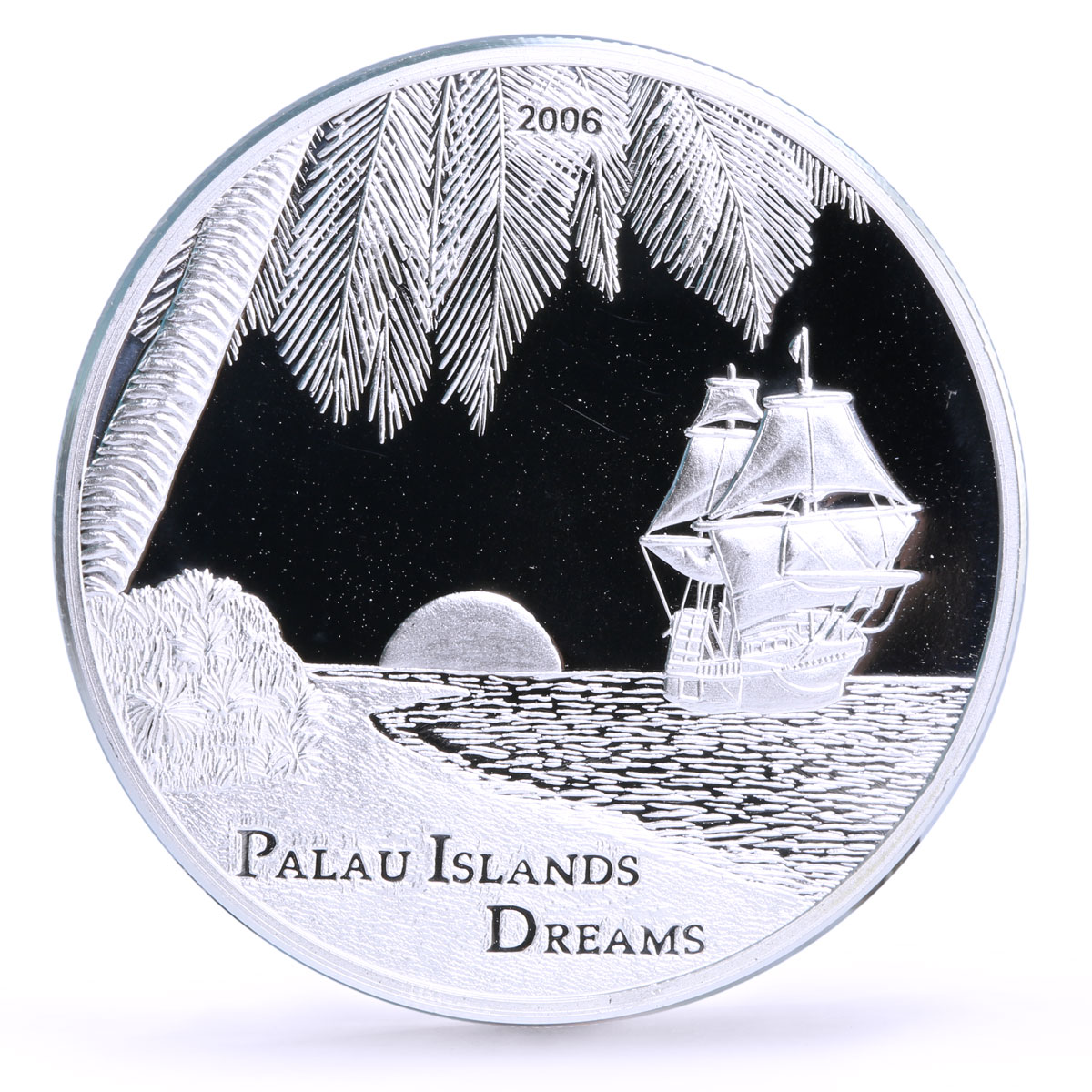 Palau 5 dollars Seafaring Ship Clipper Dreams Islands proof silver coin 2006