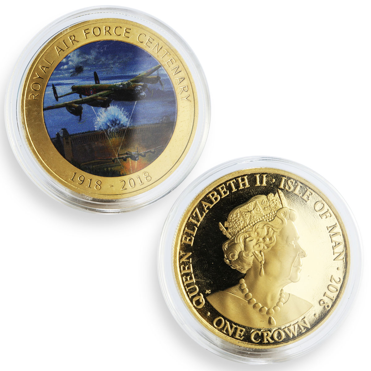 Isle of Man set of 6 coins Royal Air Force Centenary gilded copper coins 2018