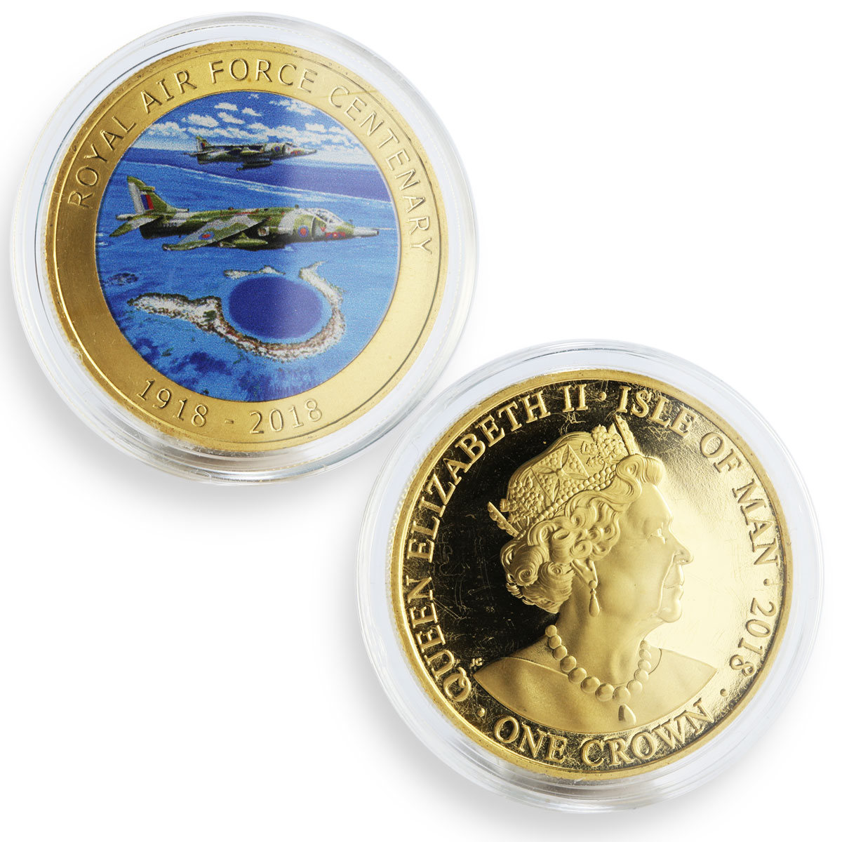 Isle of Man set of 6 coins Royal Air Force Centenary gilded copper coins 2018