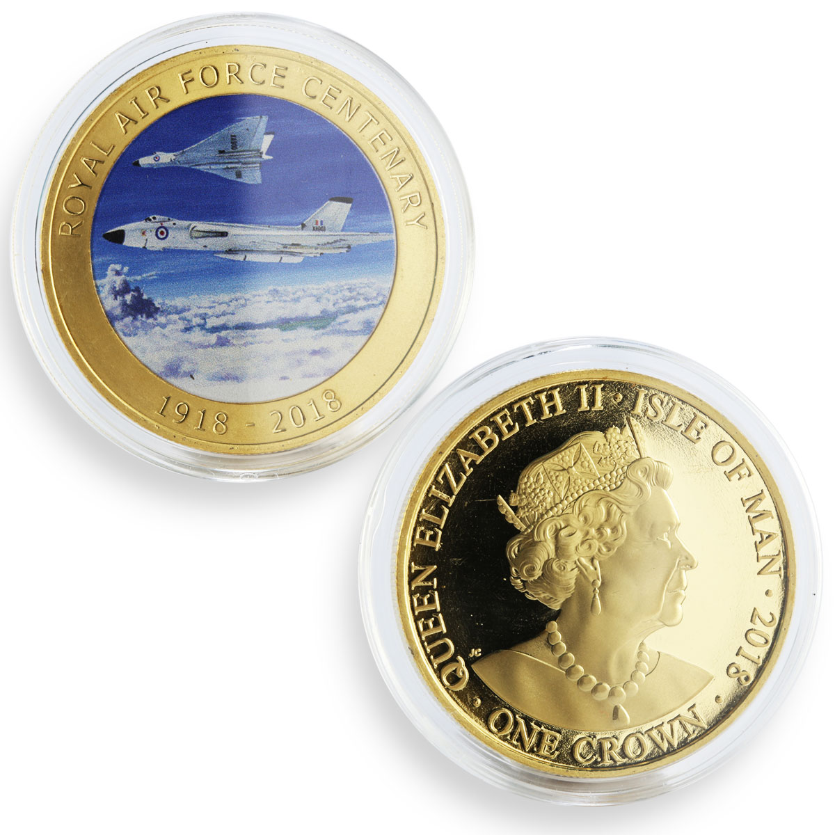 Isle of Man set of 6 coins Royal Air Force Centenary gilded copper coins 2018