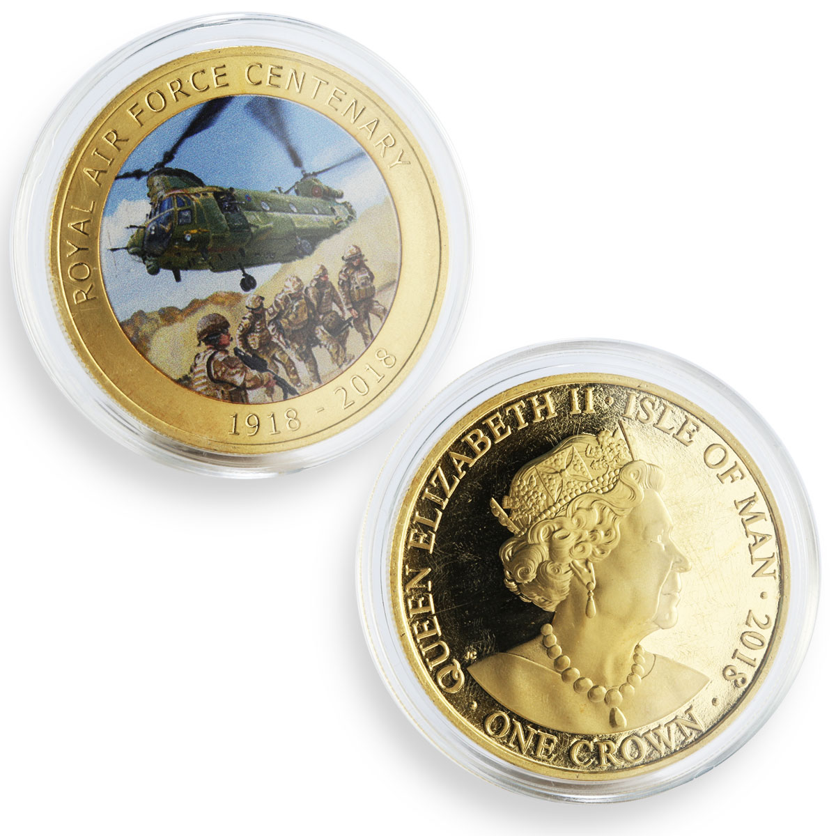 Isle of Man set of 6 coins Royal Air Force Centenary gilded copper coins 2018