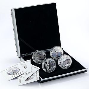 Malawi set 4 coins Palaces of Saint Petersburg colored silver coins 2010