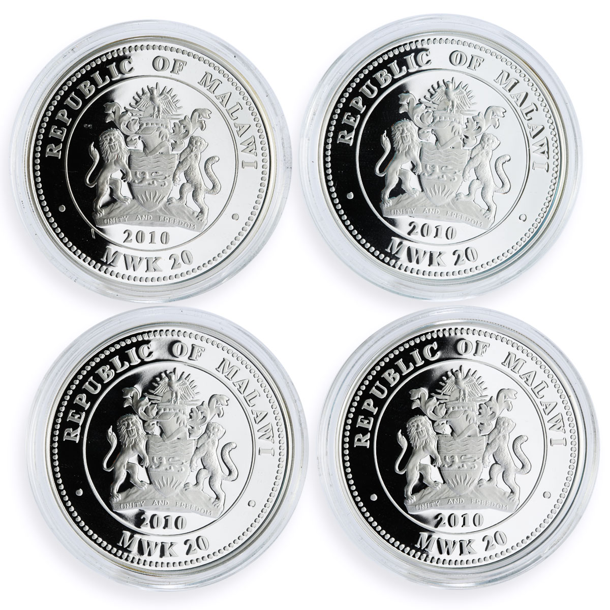 Malawi set 4 coins Palaces of Saint Petersburg Russia colored silver coins 2010