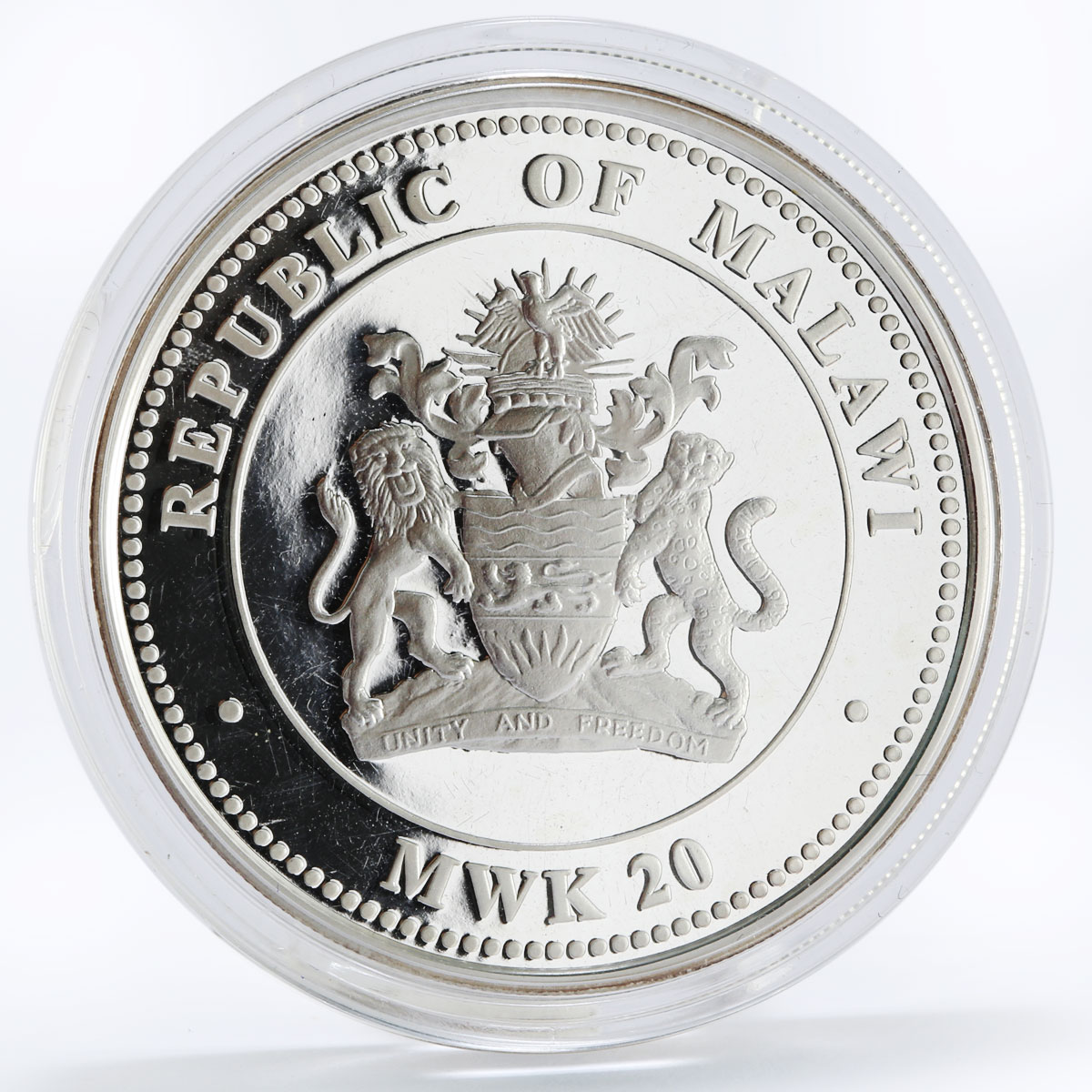 Malawi 20 kwacha Lunar Calendar series Year of the Wealth Tiger silver coin 2010