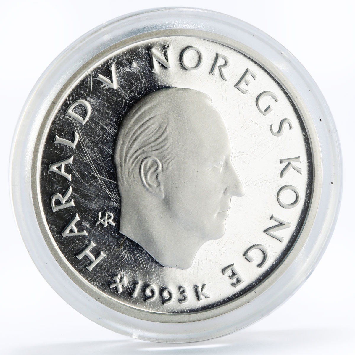 Norway 50 kroner Lillehammer Winter Olympics series Skiers silver coin 1993