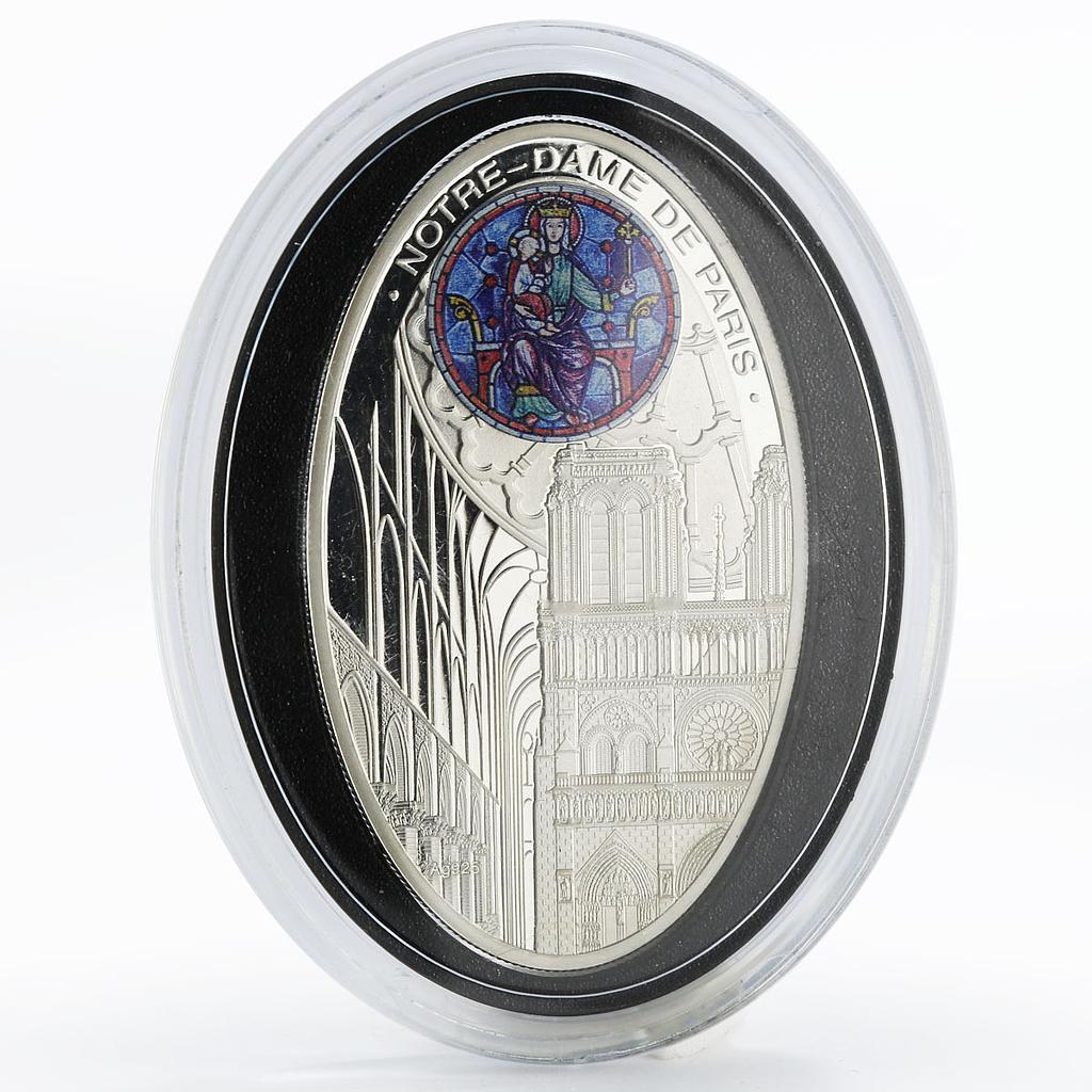 Niue 1 dollar Gothic Cathedrals series Notre Dam de Paris proof silver coin 2010