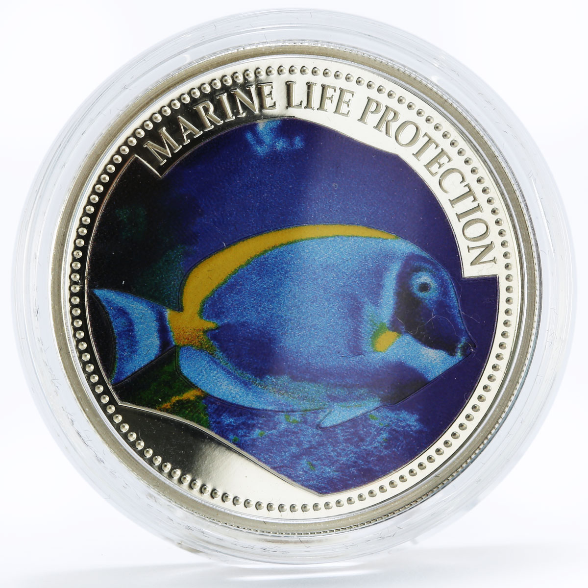 Palau 5 dollars Marine Life Protection series Surgeon Fish silver coin 2007