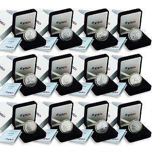 Tokelau set of 12 coins Zodiac Signs silver coins 2012