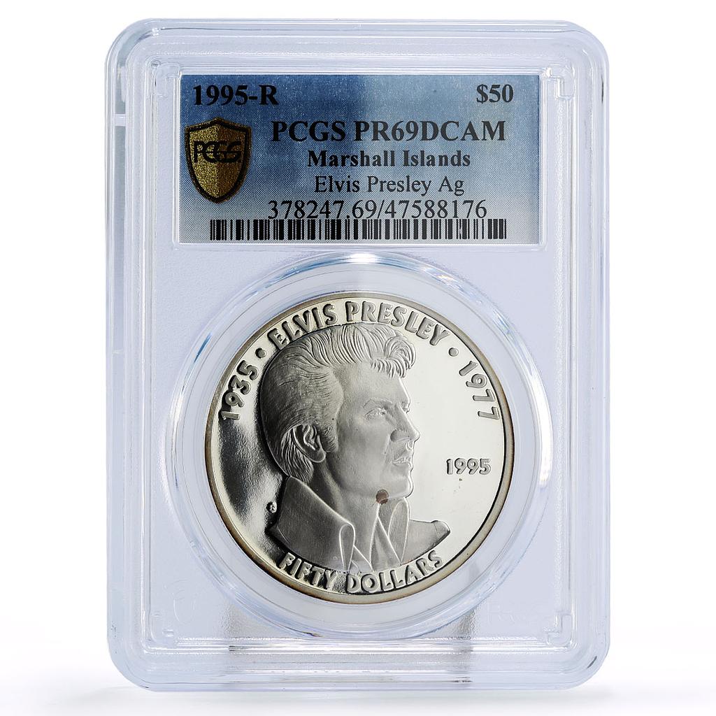 Marshall Islands 50 $ Singer Elvis Presley Music PR69 PCGS silver coin 1995