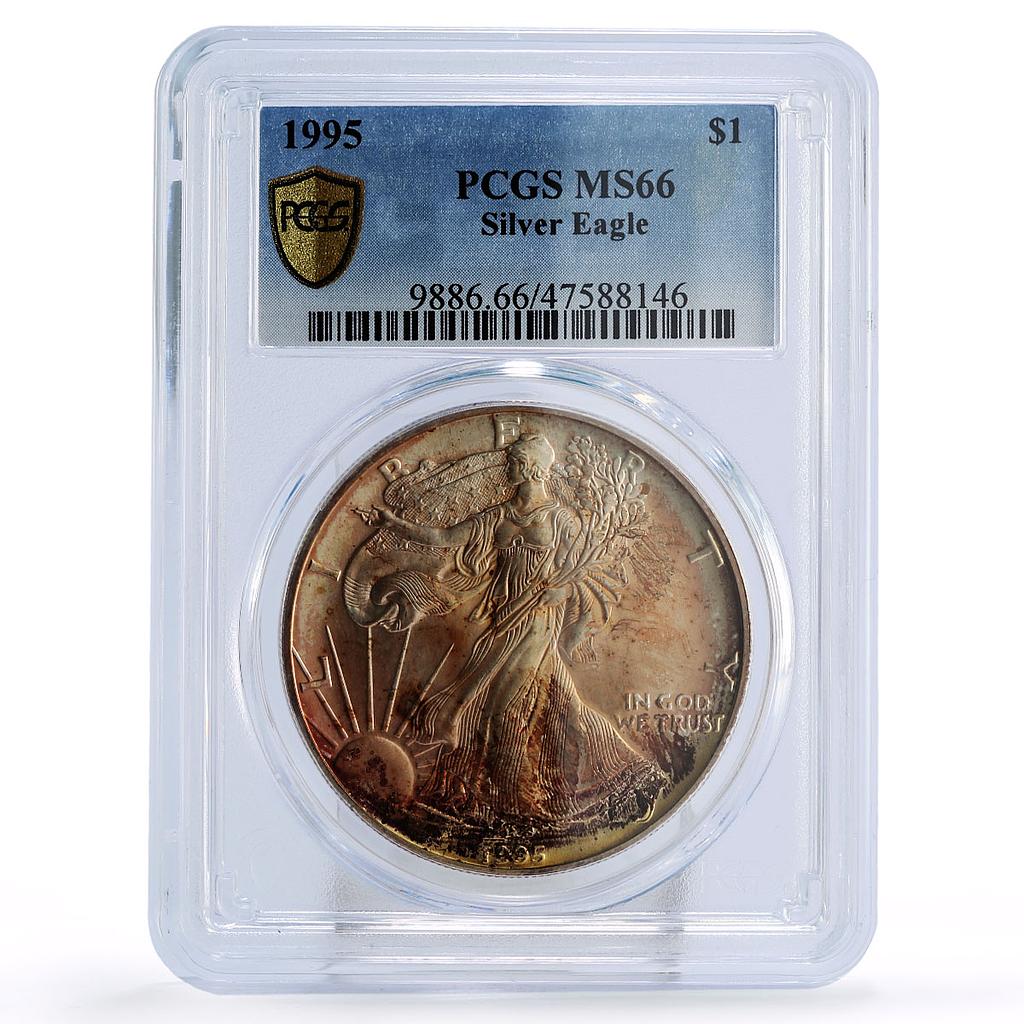 United States 1 dollar Silver Eagle Walking Liberty MS66 PCGS silver coin 1995