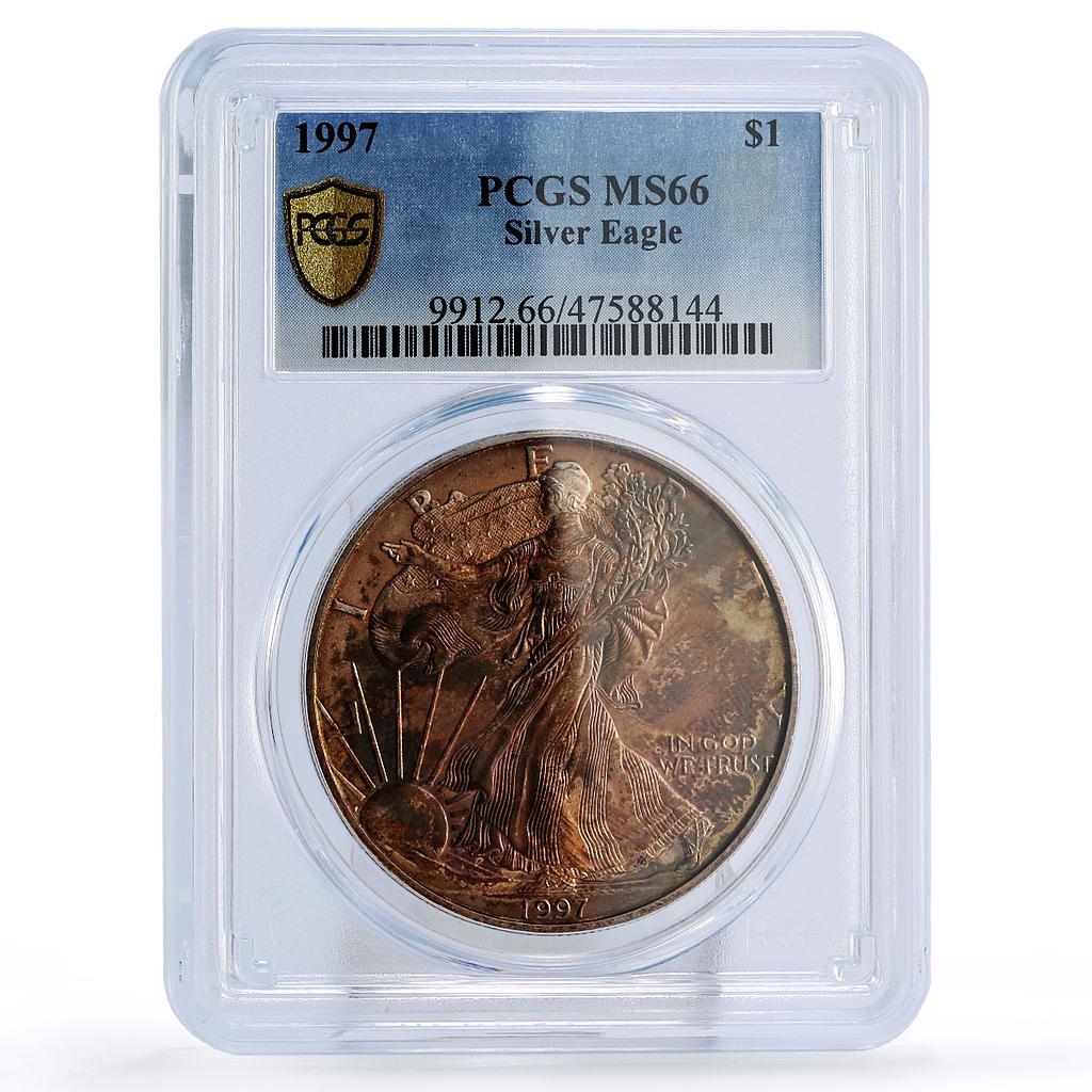 United States 1 dollar Silver Eagle Walking Liberty MS66 PCGS silver coin 1997