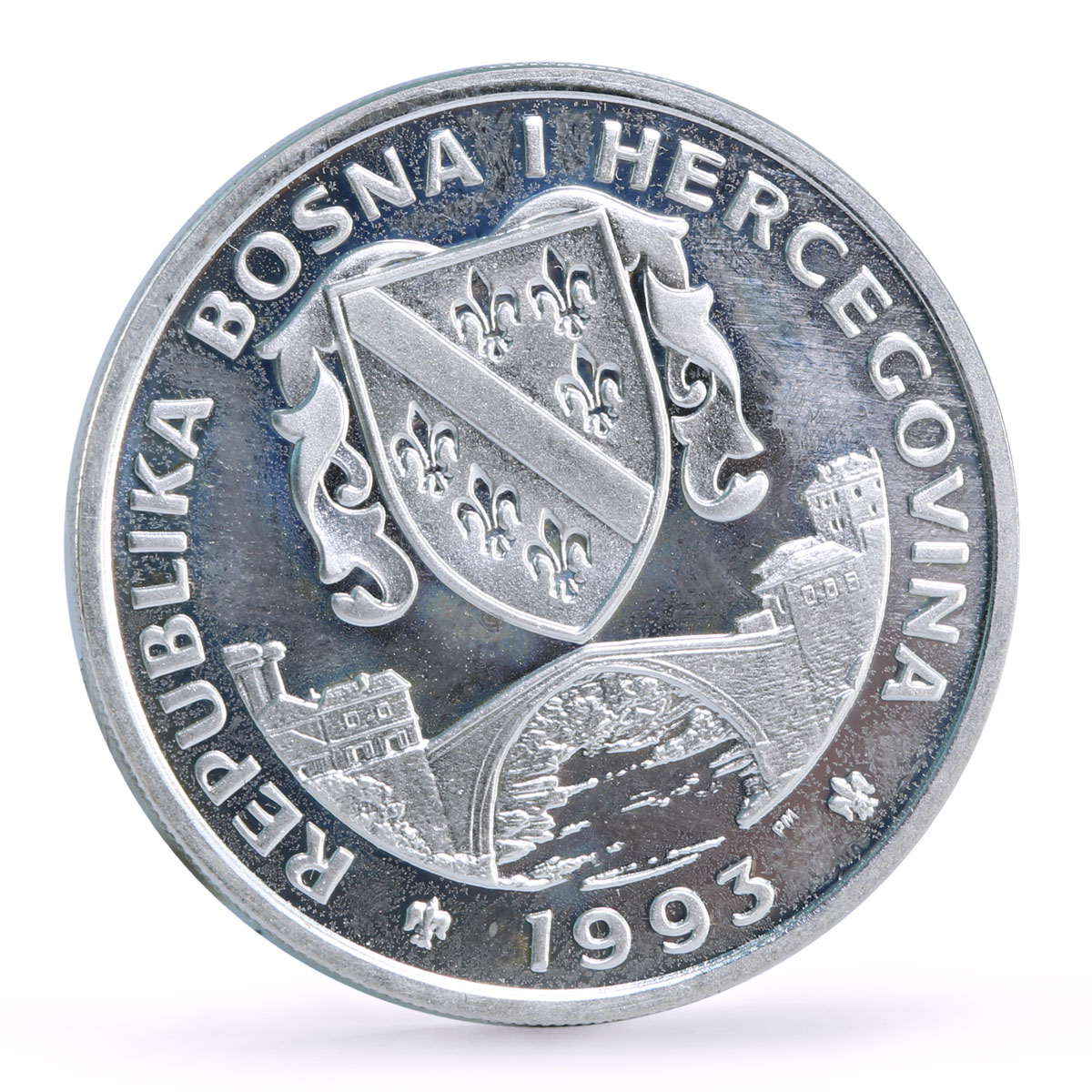 Bosnia and Herzegovina 14 ecu International Day of Peace Dove Bird silver 1993