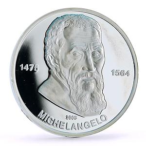 Congo 1000 francs Sculptor Painter Architect Michelangelo Art silver coin 2005