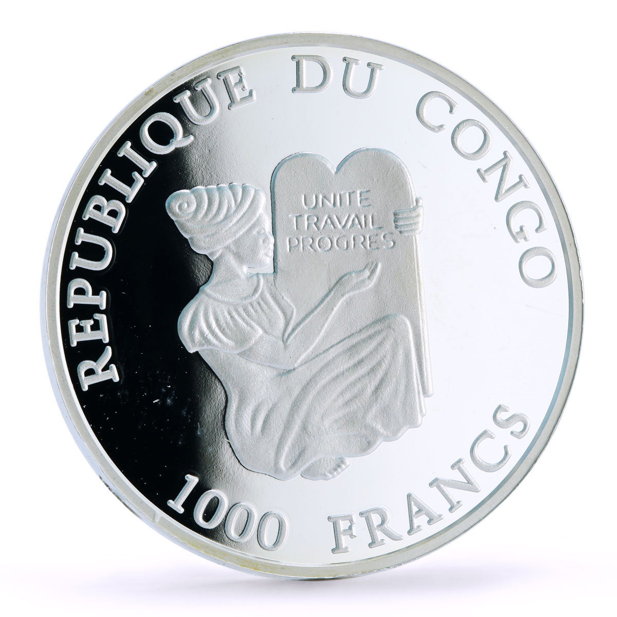 Congo 1000 francs Sculptor Painter Architect Michelangelo Art silver coin 2005