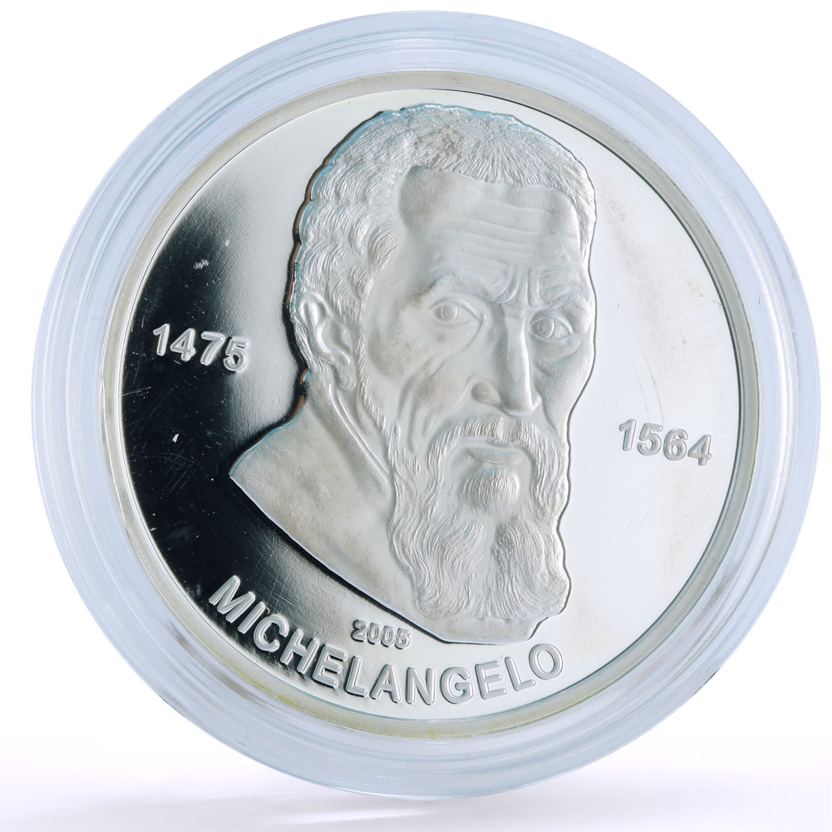 Congo 1000 francs Sculptor Painter Architect Michelangelo Art silver coin 2005