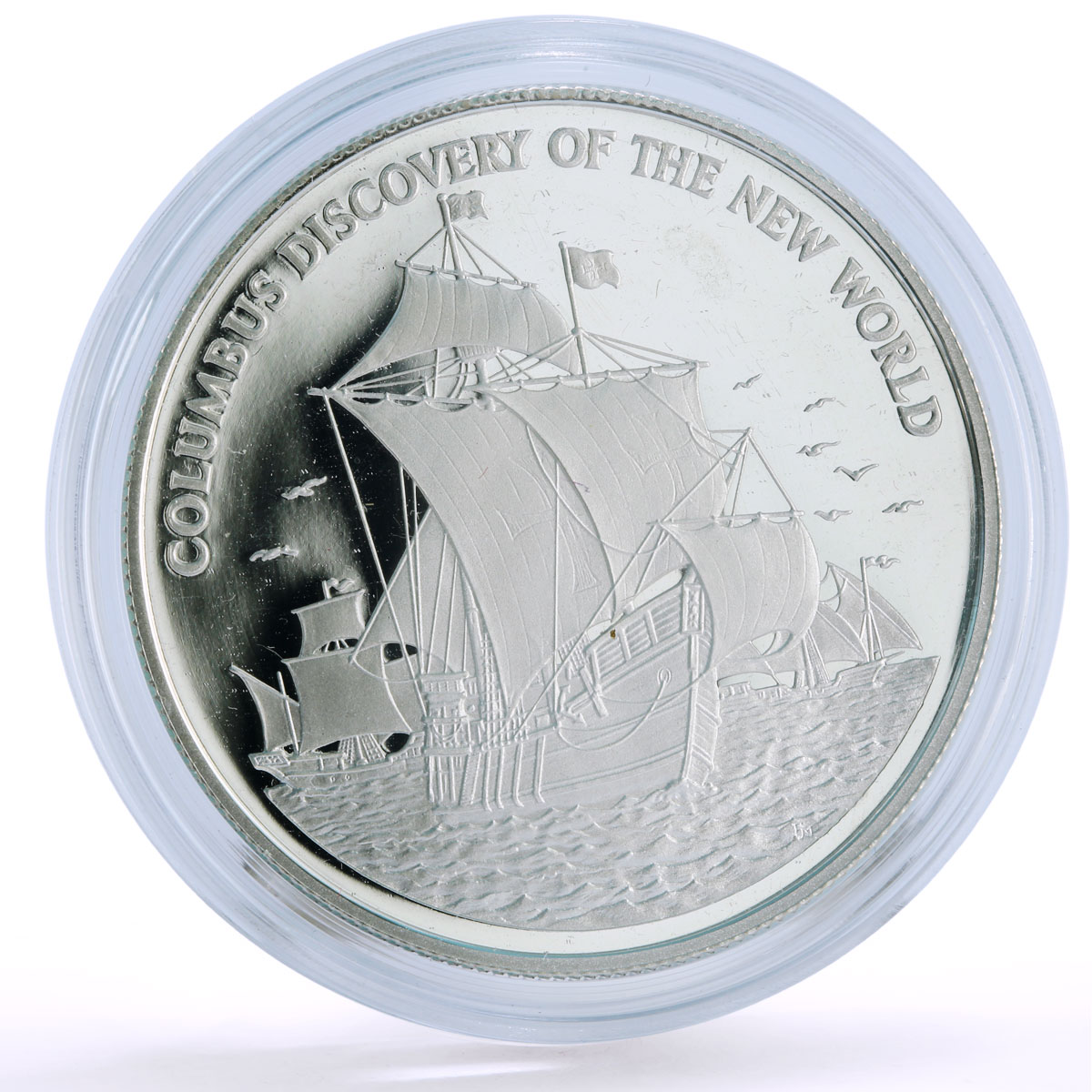 Jamaica 10 dollars Discovering of the New World Columbus Ship silver coin 1989