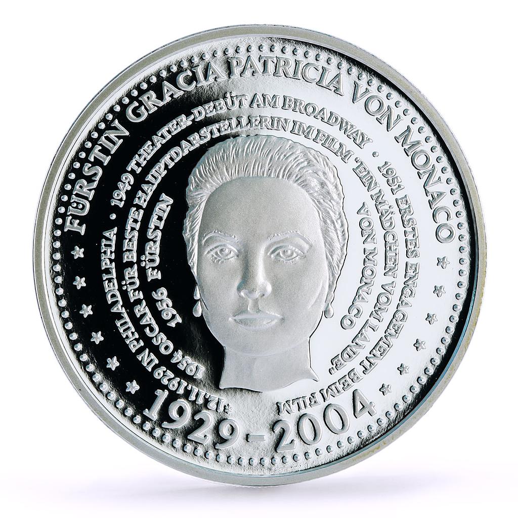 Somalia 250 shillings Actress Monaco Princess Grace Kelly proof silver coin 2004