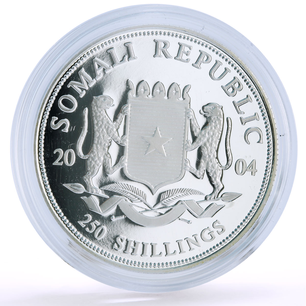 Somalia 250 shillings Actress Monaco Princess Grace Kelly proof silver coin 2004