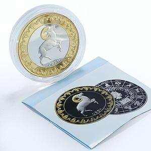 Tokelau 5 dollars Zodiac Signs series Aries gilded silver coin 2012