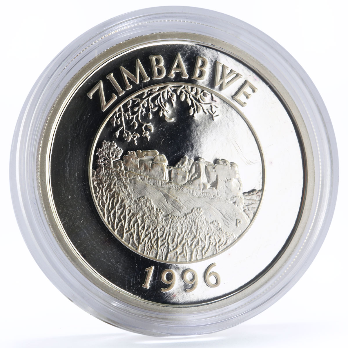 Zimbabwe 10 dollars Wildlife Landmarks series Motopo Hills Bull silver coin 1996