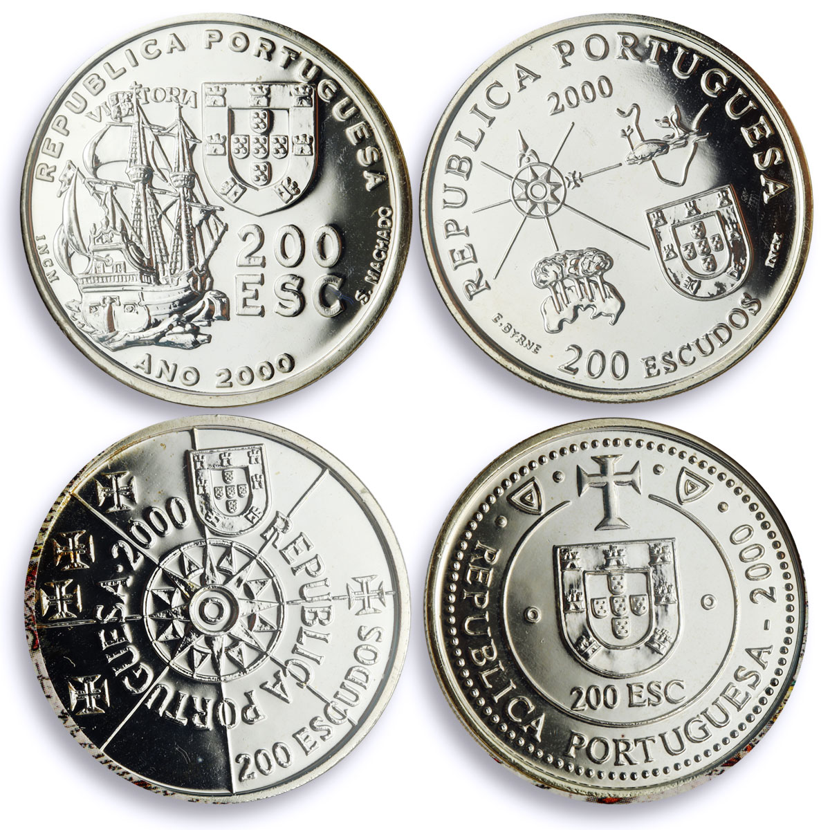 Portugal set of 4 coins XI Series of Discoveries New Frontiers silver coins 2000