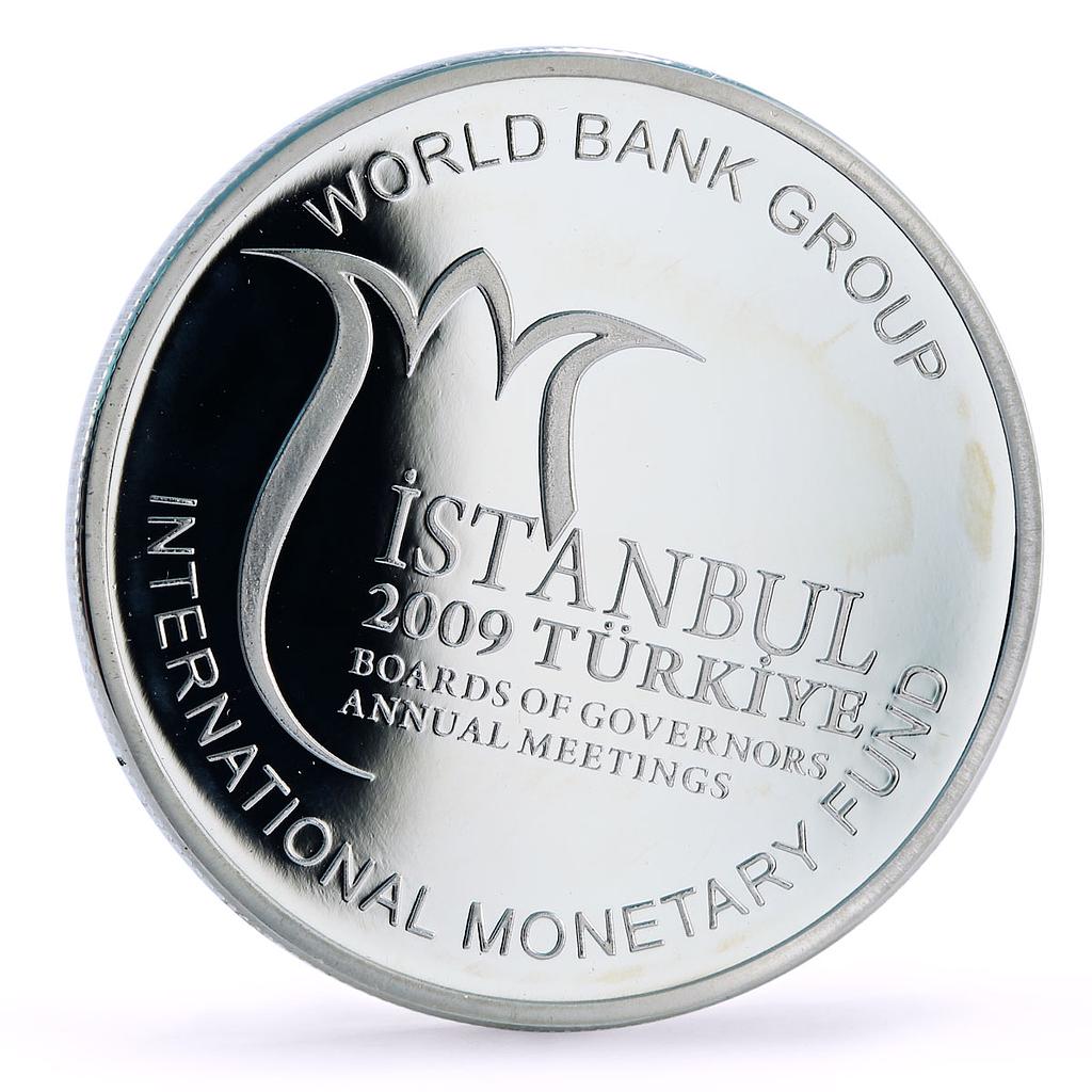 Turkey 50 lira Monetary Fund Meeting Summit Istanbul City proof silver coin 2009