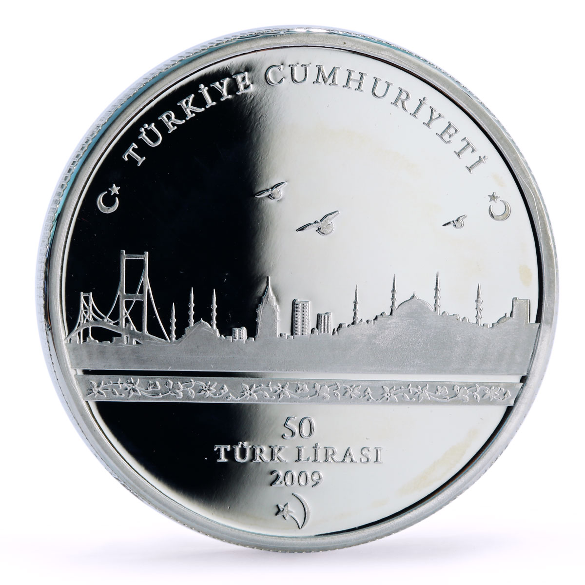 Turkey 50 lira Monetary Fund Meeting Summit Istanbul City proof silver coin 2009