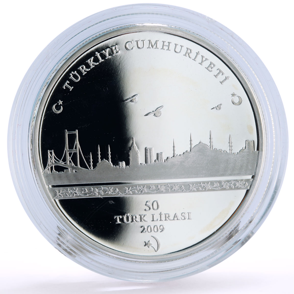 Turkey 50 lira Monetary Fund Meeting Summit Istanbul City proof silver coin 2009