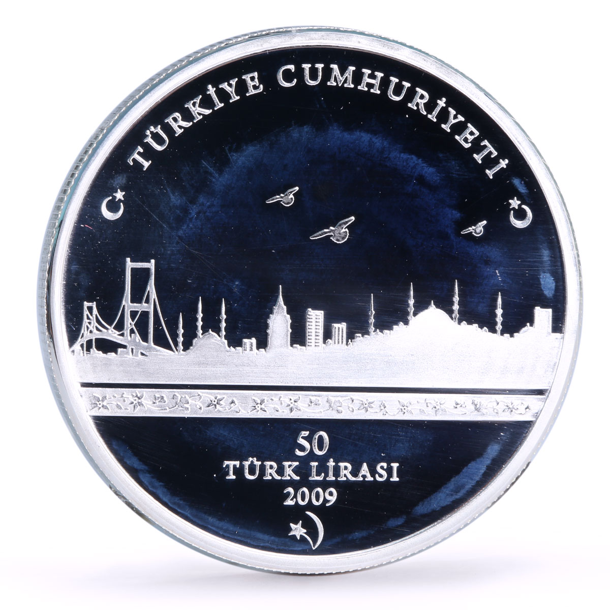 Turkey 50 lira Monetary Fund Meeting Summit Istanbul City proof silver coin 2009