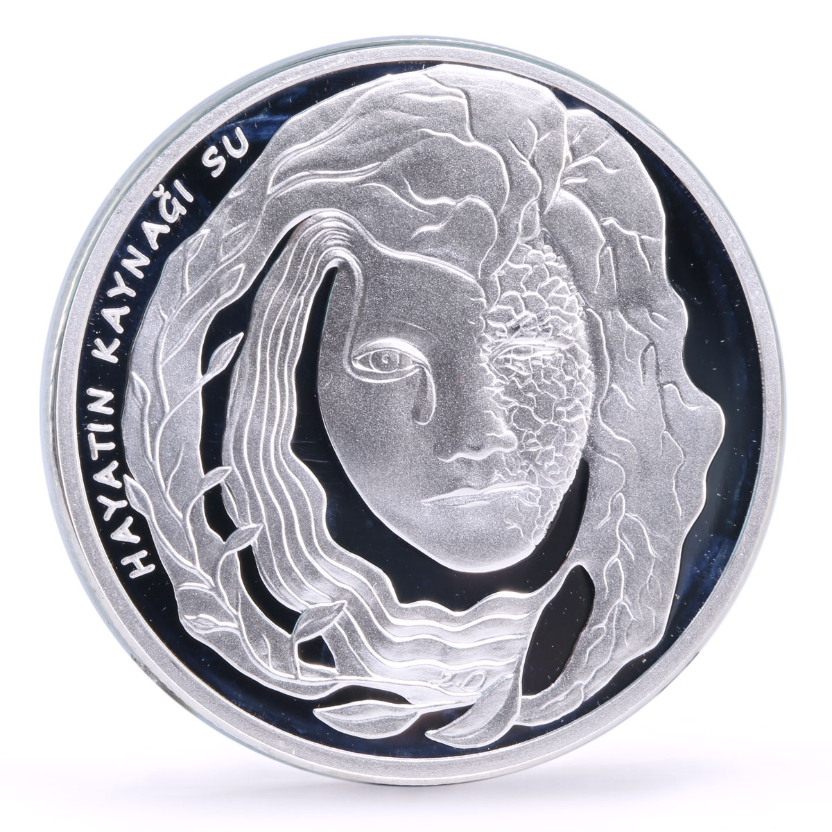 Turkey 50 lira Global Warming Threat Water is Source of Life silver coin 2009